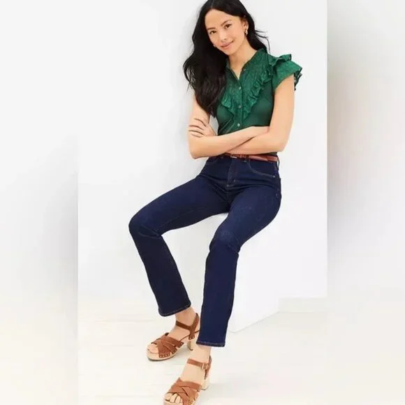 Ann Taylor LOFT Mid Rise Original Bootcut Jeans - Picture 2 of 8